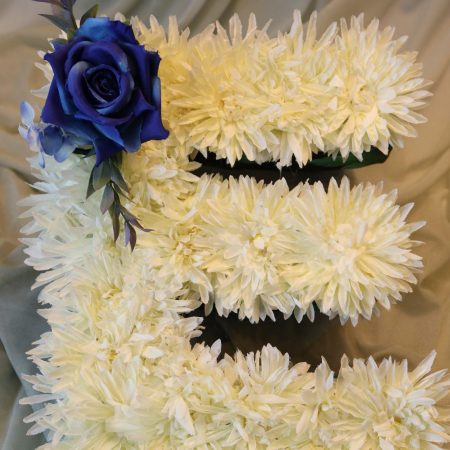 Small Blue Rose Letter Corsage