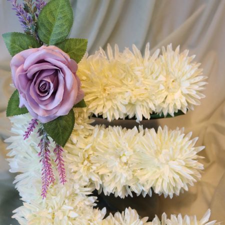 Peach Peony, Pink and Orange Rose Letter Corsage