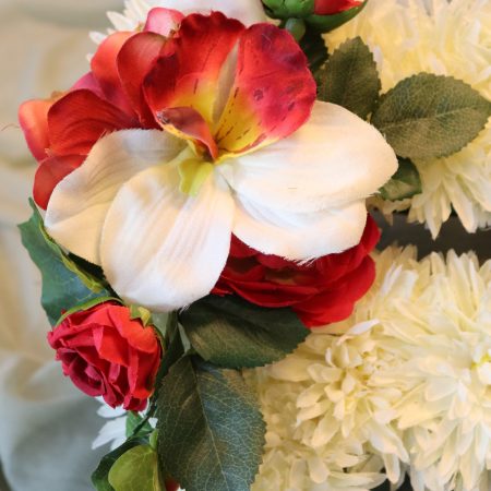Cattleya orchids Red Teacup Rose Letter Corsage