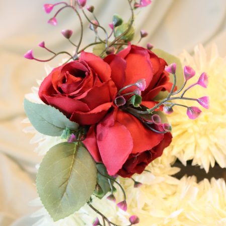 Burgandy Rose Letter Corsage