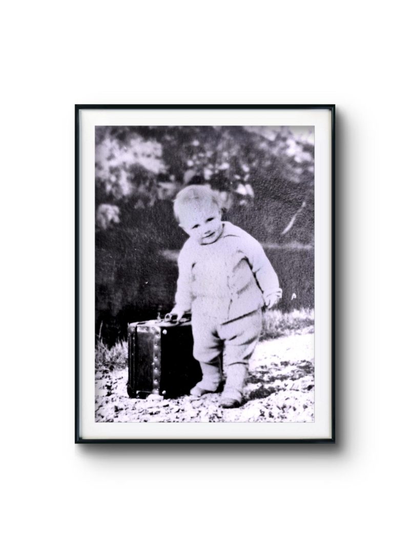 Vintage Photographs Boy with a Suitcase