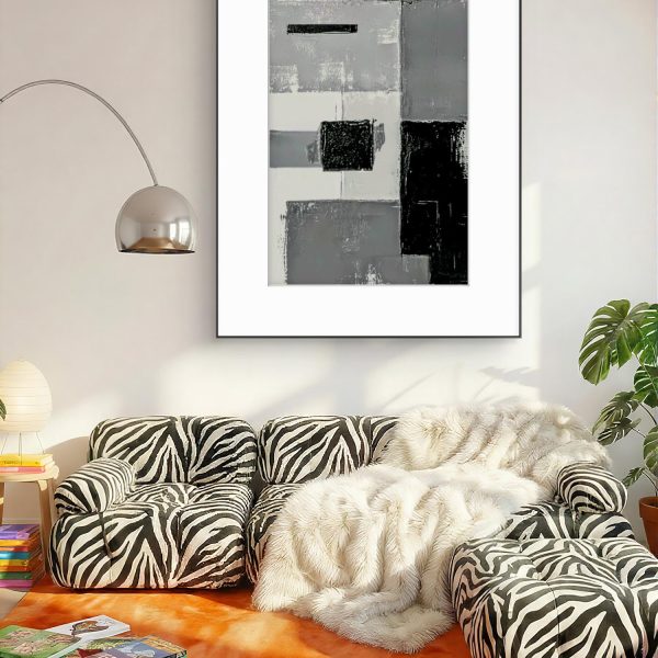 Abstract Art Grey Cubes