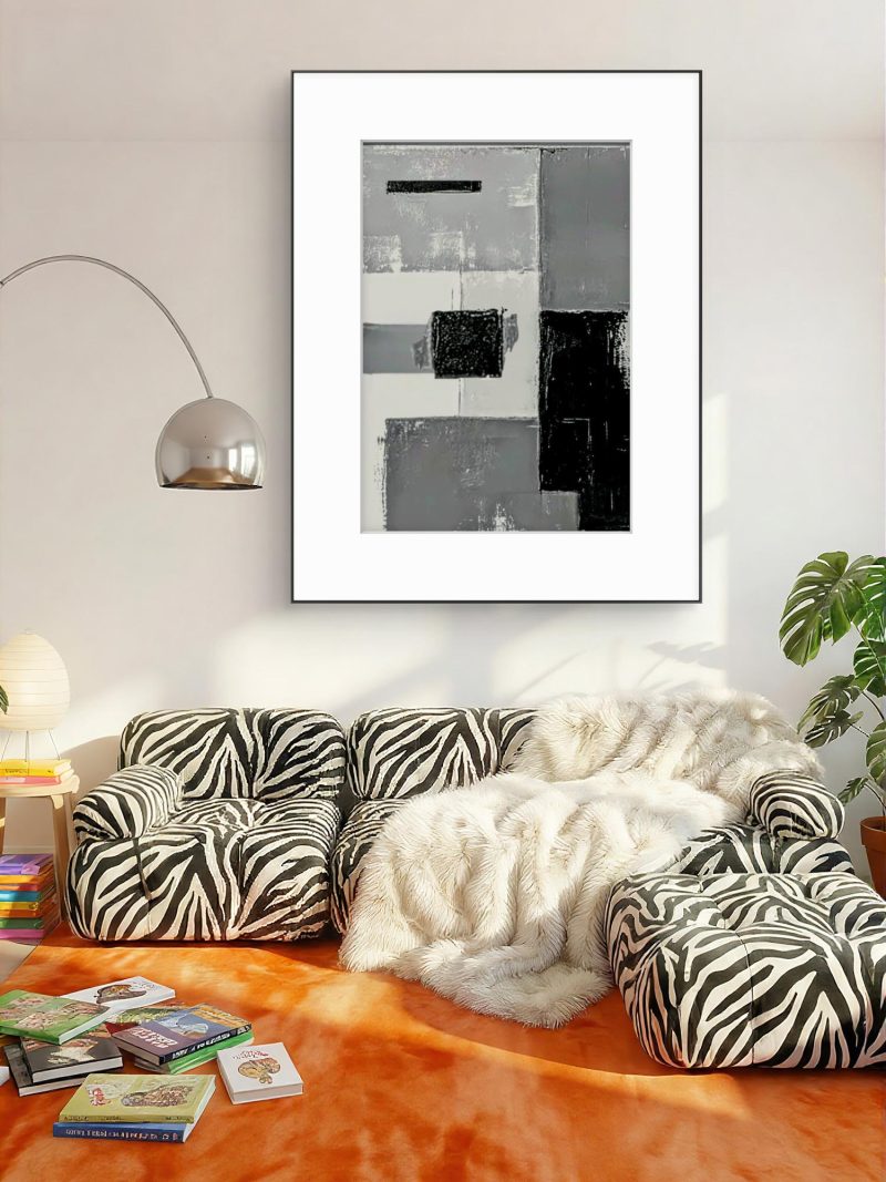 Abstract Art Grey Cubes