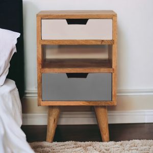 Grey and White Cut-out Bedside
