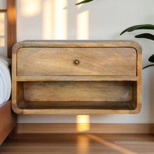 Floating Curve Open Slot Bedside Table