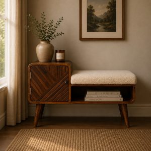 Boucle Carved Chestnut Telephone Table
