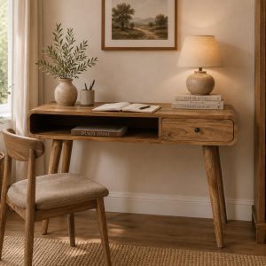 Curved Oak-ish Writing Desk