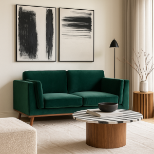 Mickey Emerald Green Velvet 2 seat Sofa