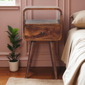 Mini Chestnut Curve Open Bedside