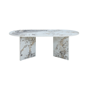 Aura Pandora Marble Effect Oval Coffee Table