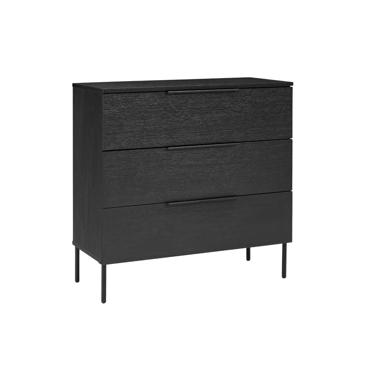 Luna Black 3 Drawer Chest - Image 2