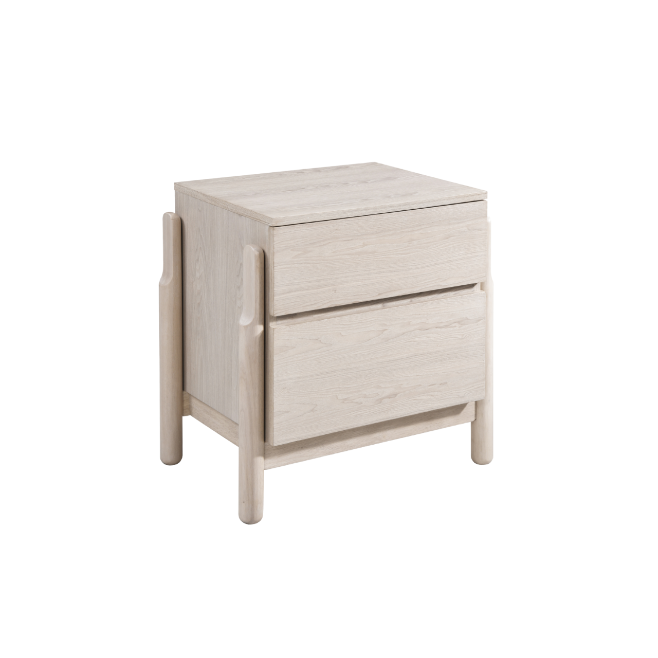 Whisper Oak White Wash Bedside Table - Image 2