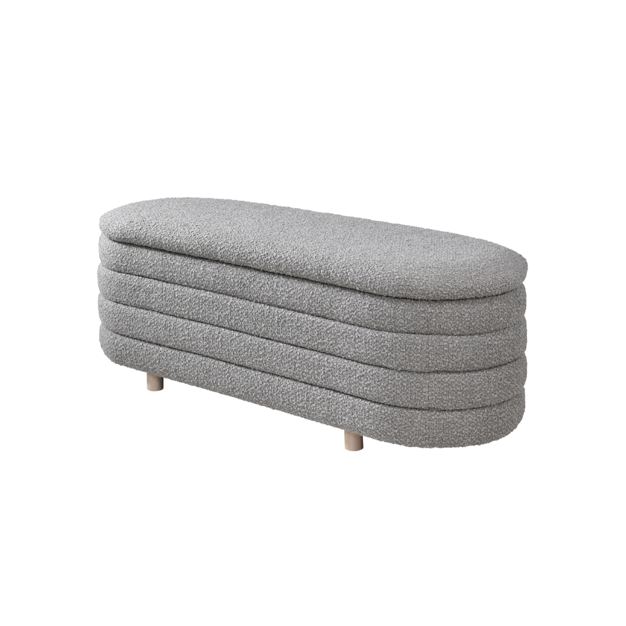 Ripple Dove Storage Oval Ottoman - Image 2
