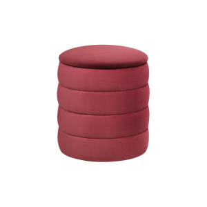 Ripple Burgundy Cylindrical Ribbed Stool
