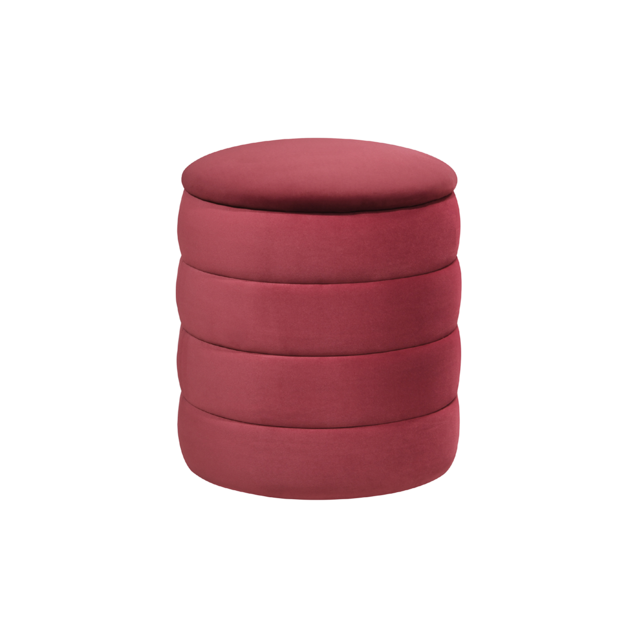 Ripple Burgundy Cylindrical Ribbed Stool