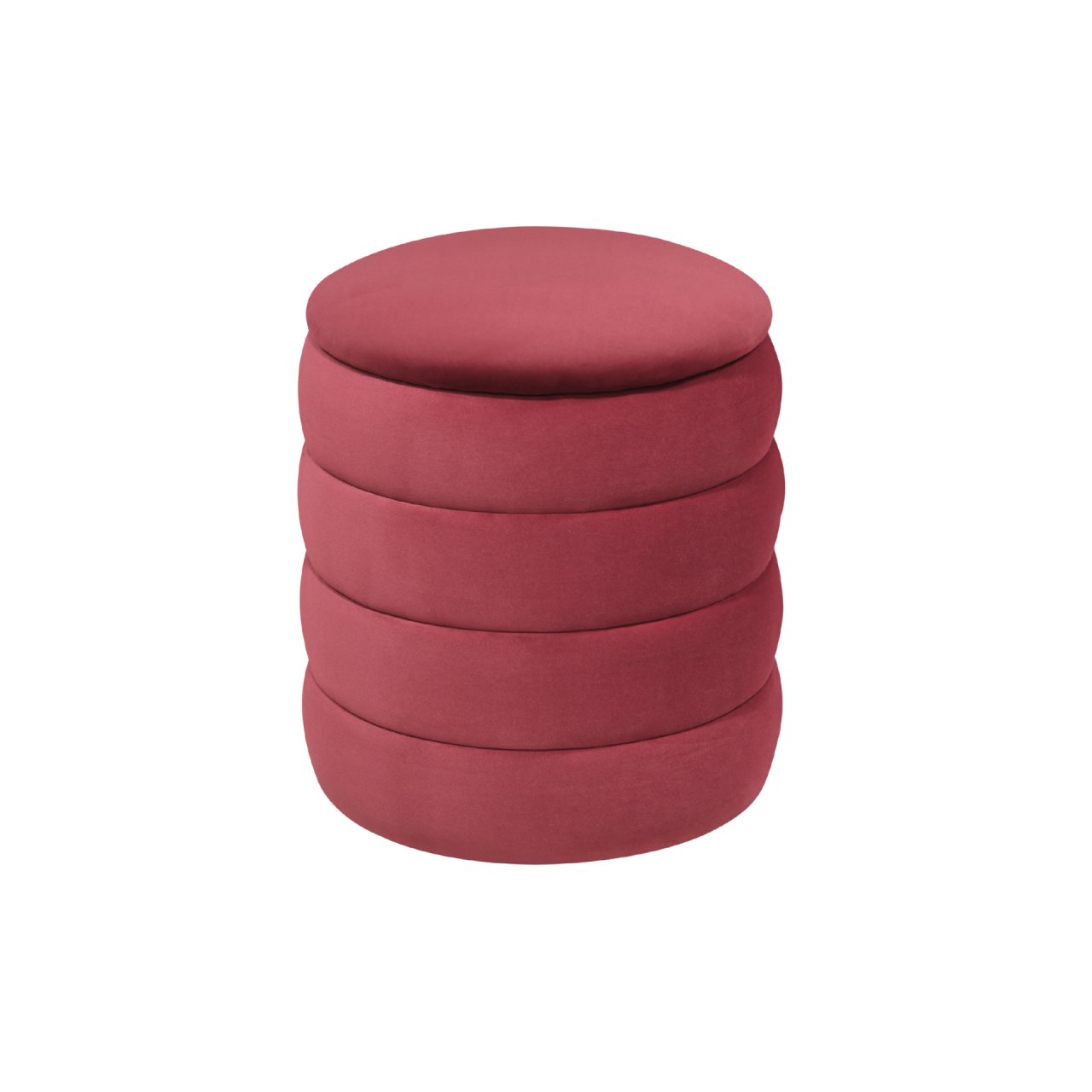 Ripple Burgundy Cylindrical Ribbed Stool - Image 2