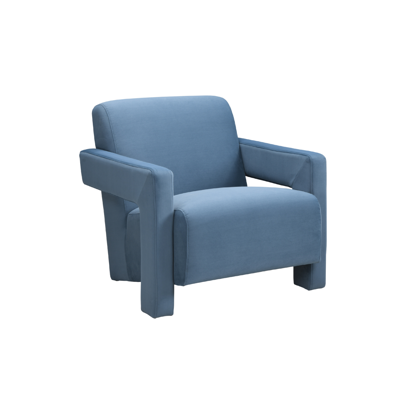 Apex Blue Velvet Angular Armchair - Image 2