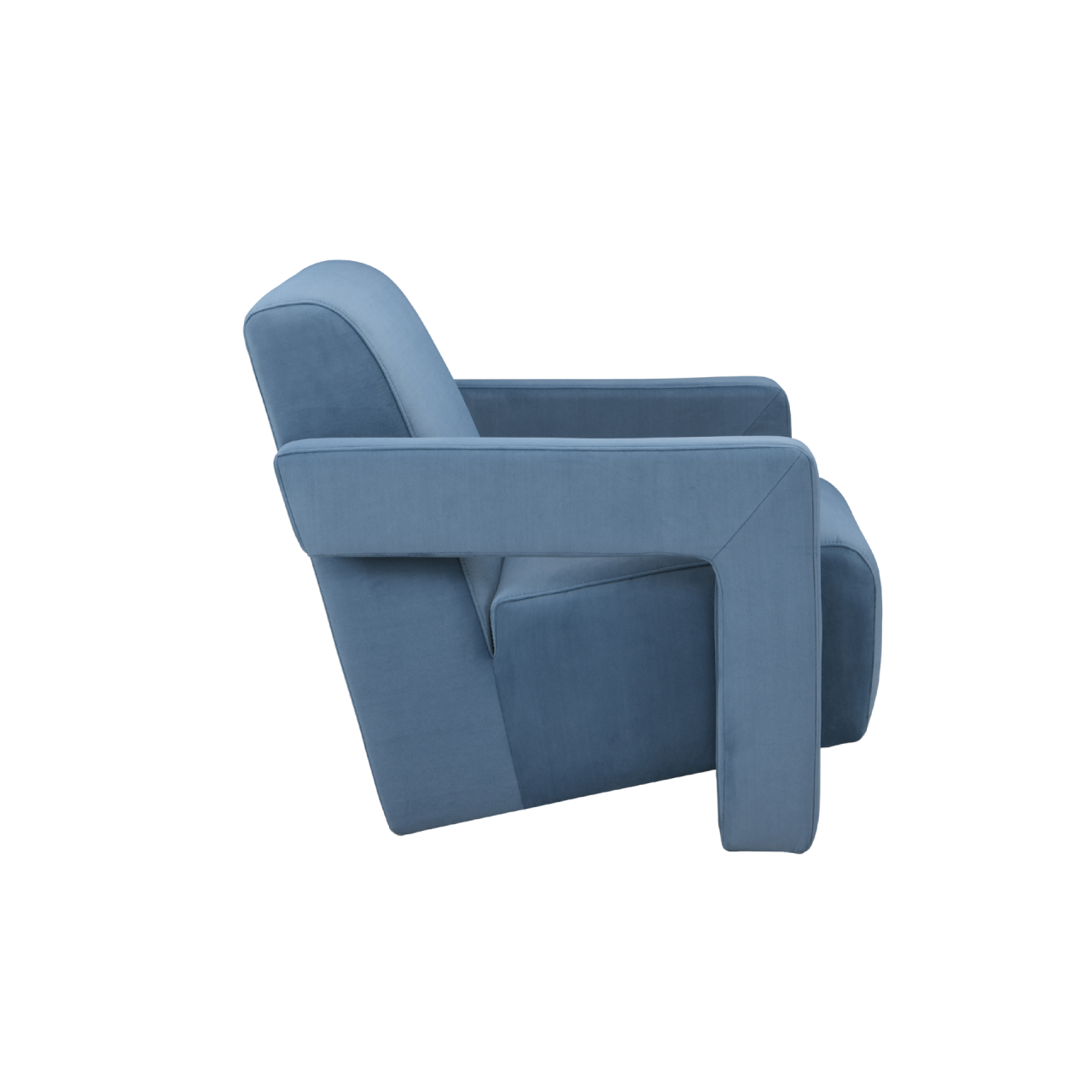 Apex Blue Velvet Angular Armchair - Image 3