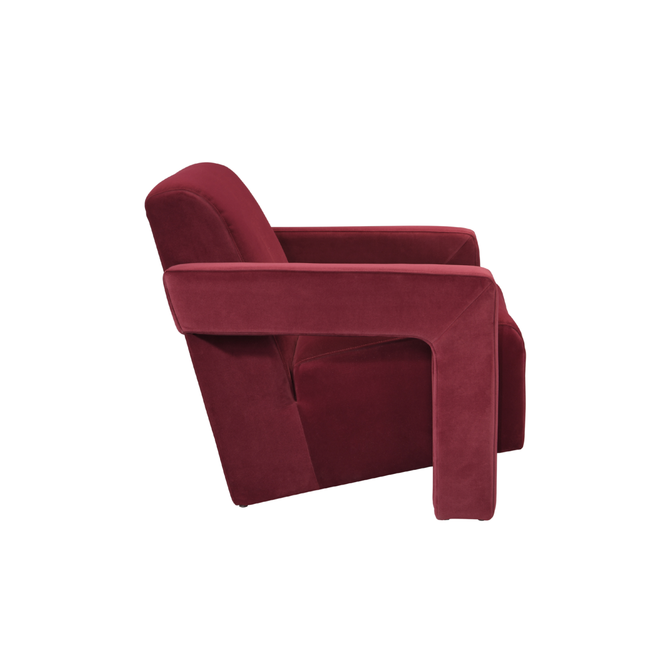 Apex Burgundy Velvet Angular Armchair - Image 2