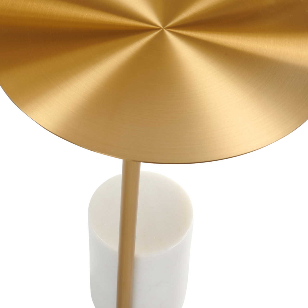 Violet Gold & White Marble Lamp Table - Image 3