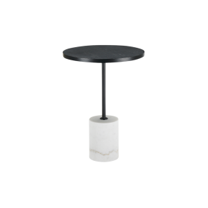 Basil Black & White Marble Lamp Table