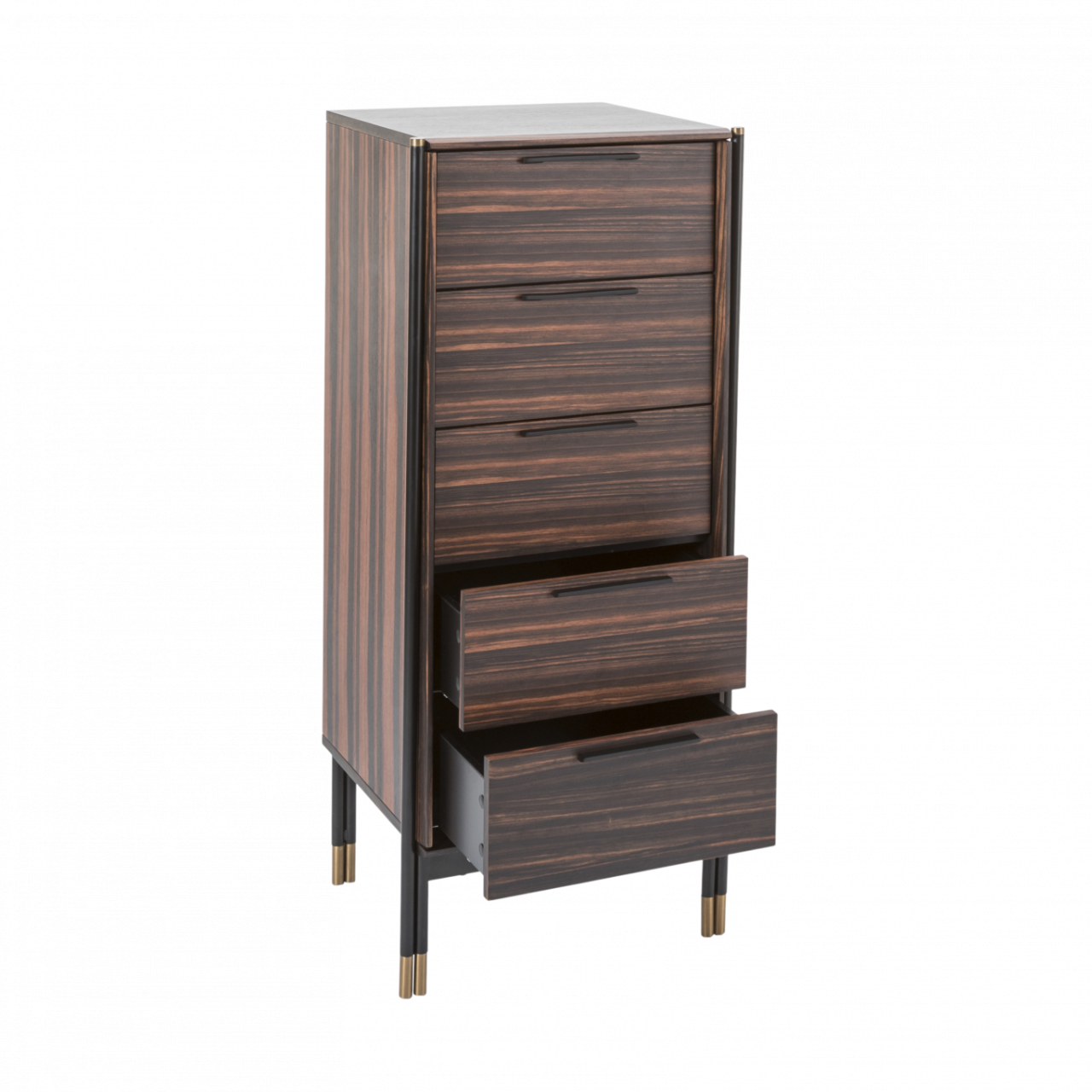 Bali Ebony 5 Drawer Narrow Chest - Image 3