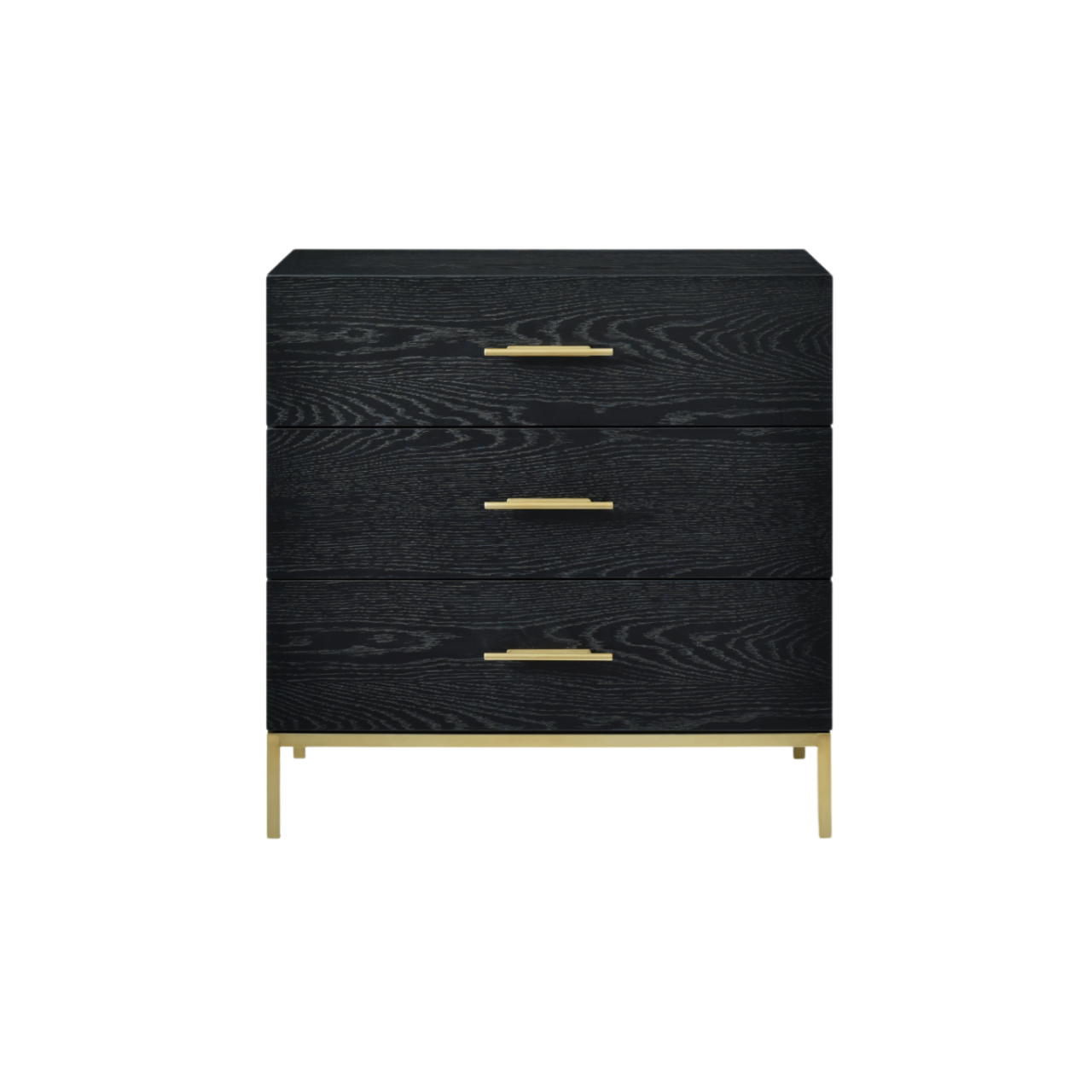 Tulip Black Stained Oak 3 Drawer Chest