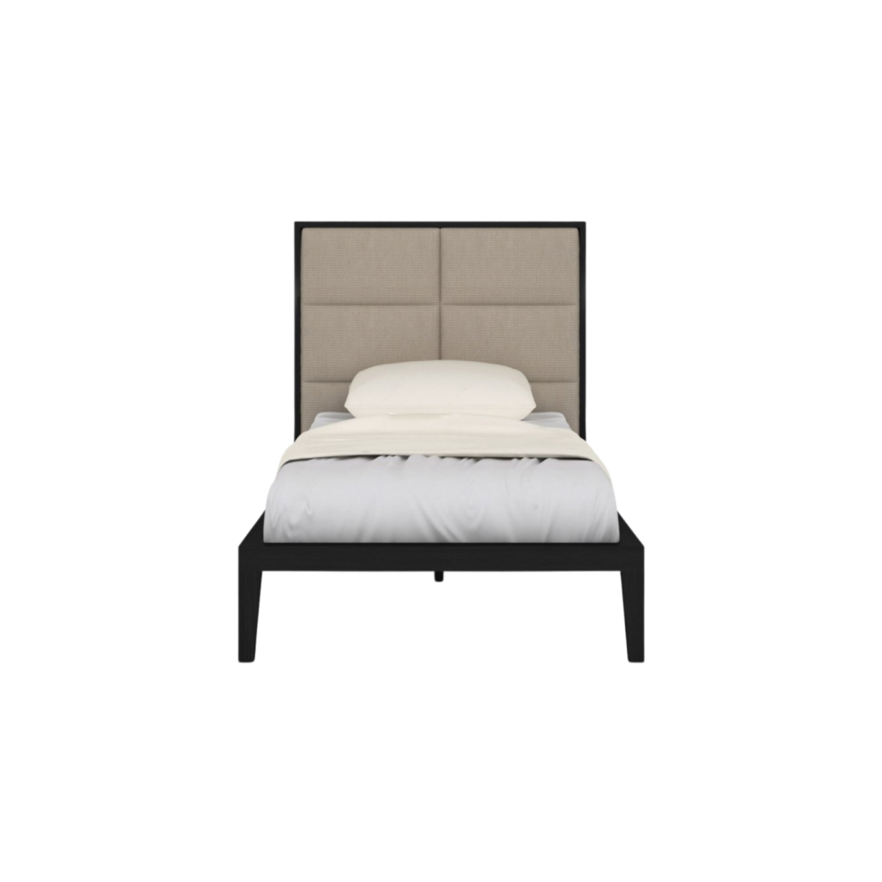 Orchid Beige/Black Stained Oak Single Bed