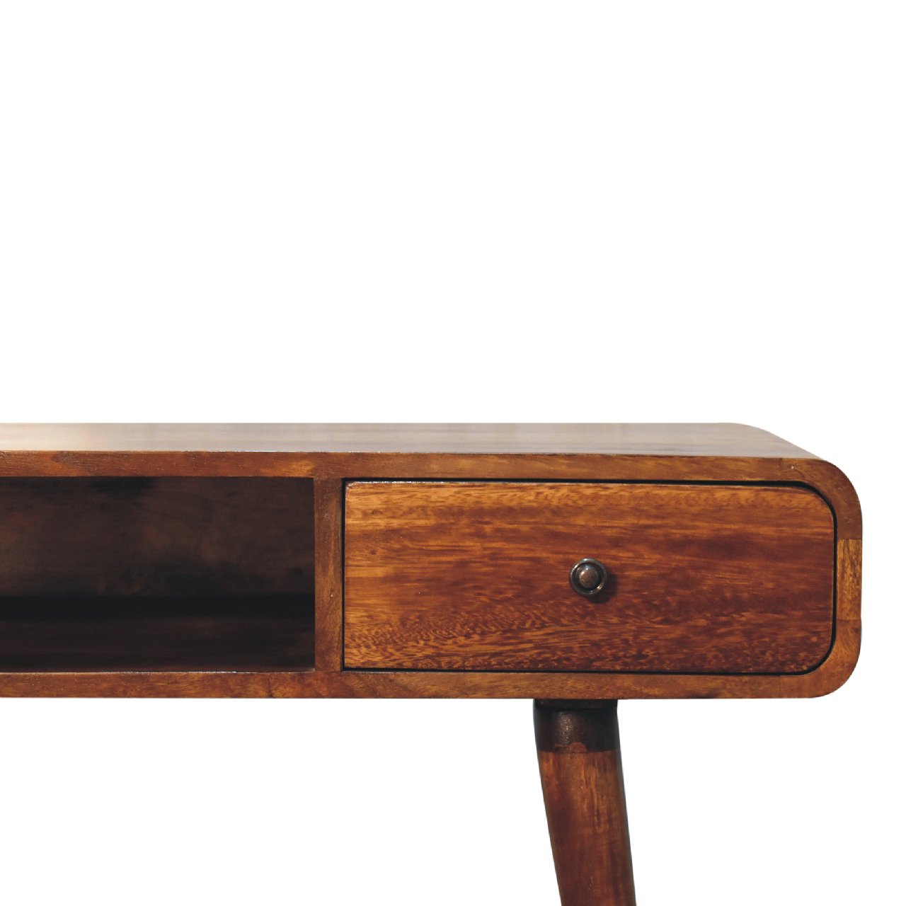 Curved Chestnut Writing Desk - Image 4