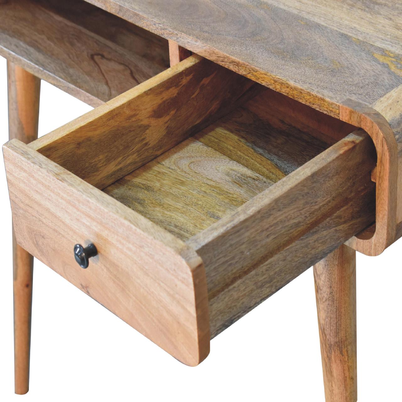 Curved Oak-ish Writing Desk - Image 5