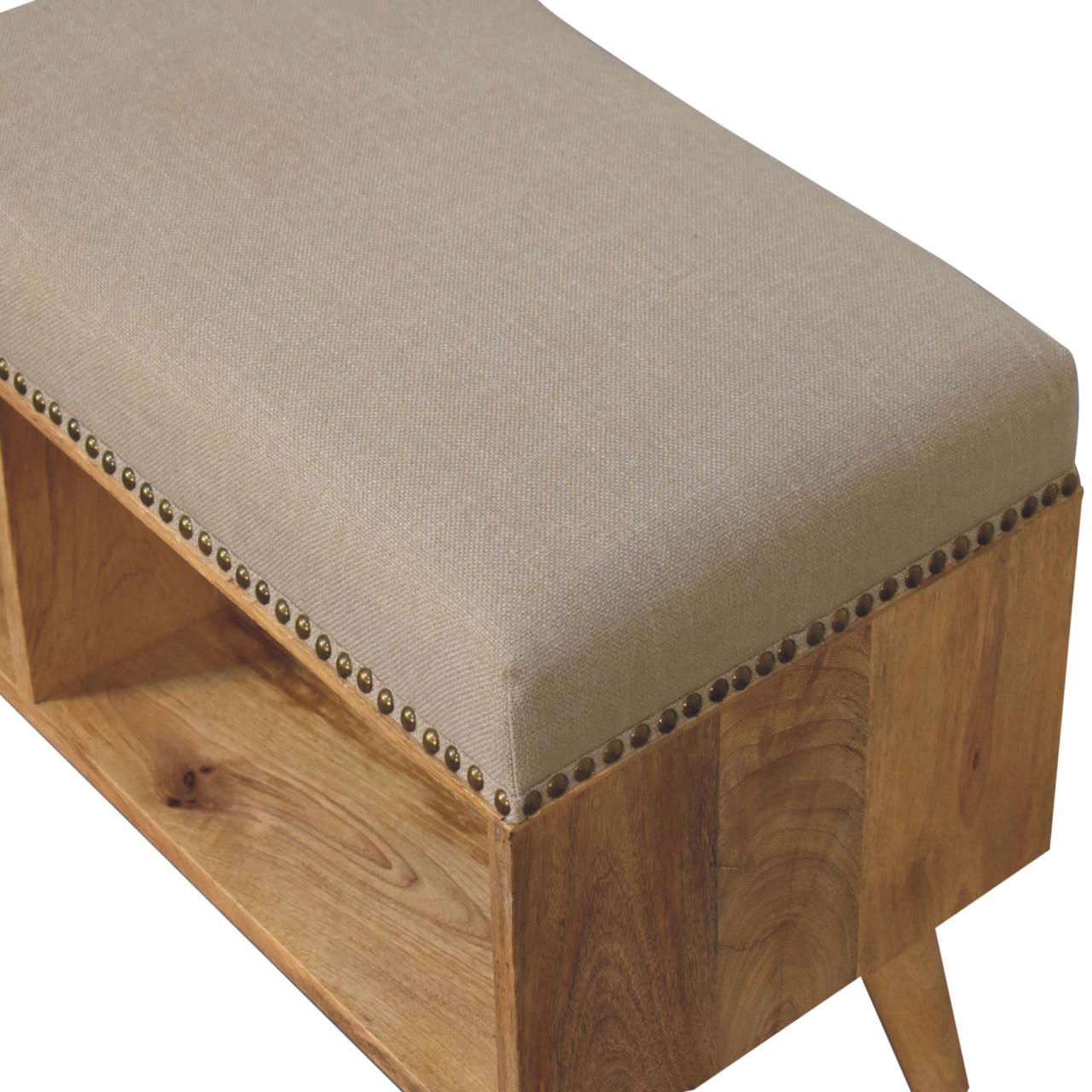 Studded Linen Open Bench - Image 5