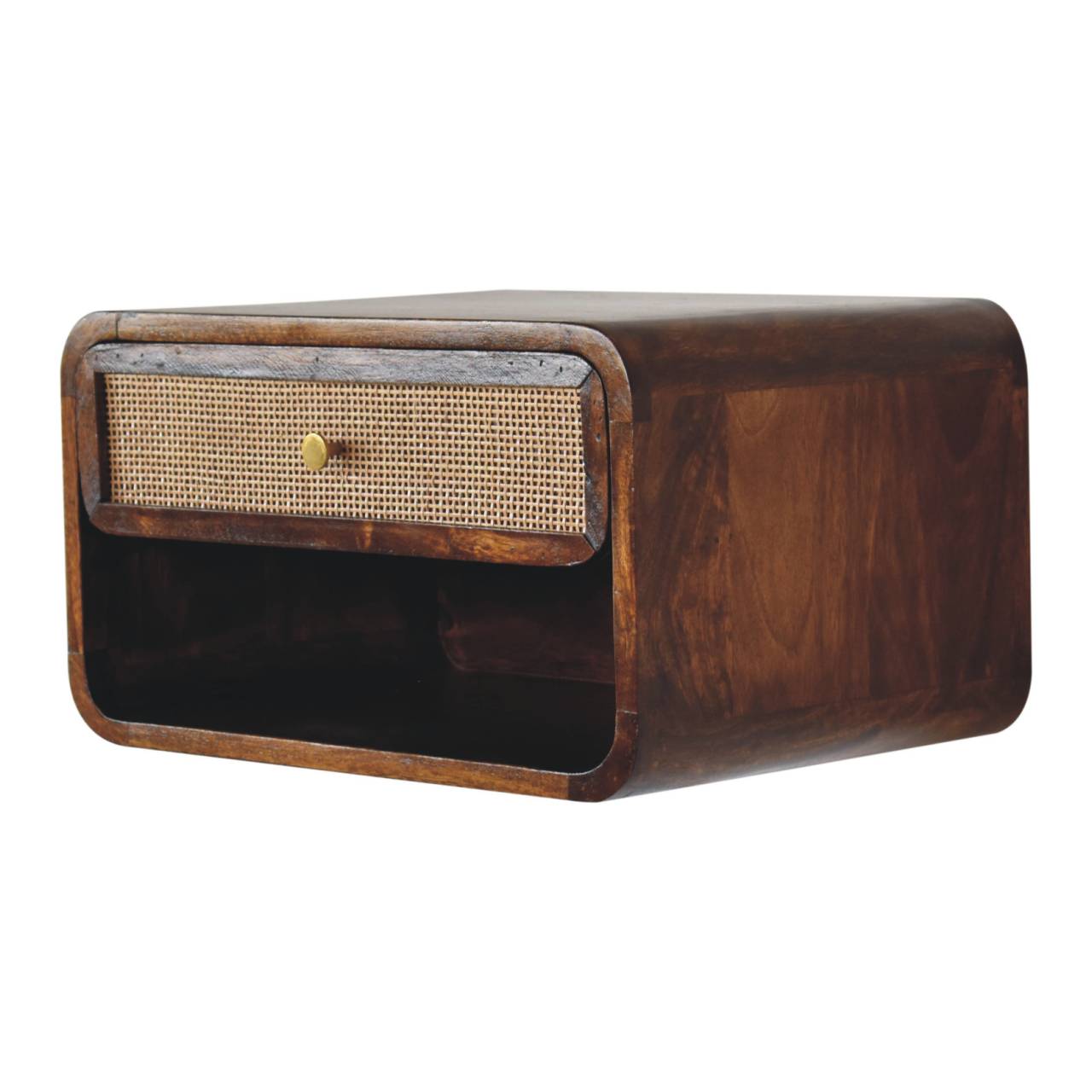 Chestnut Wall Mounted Open Woven Bedside - Image 3
