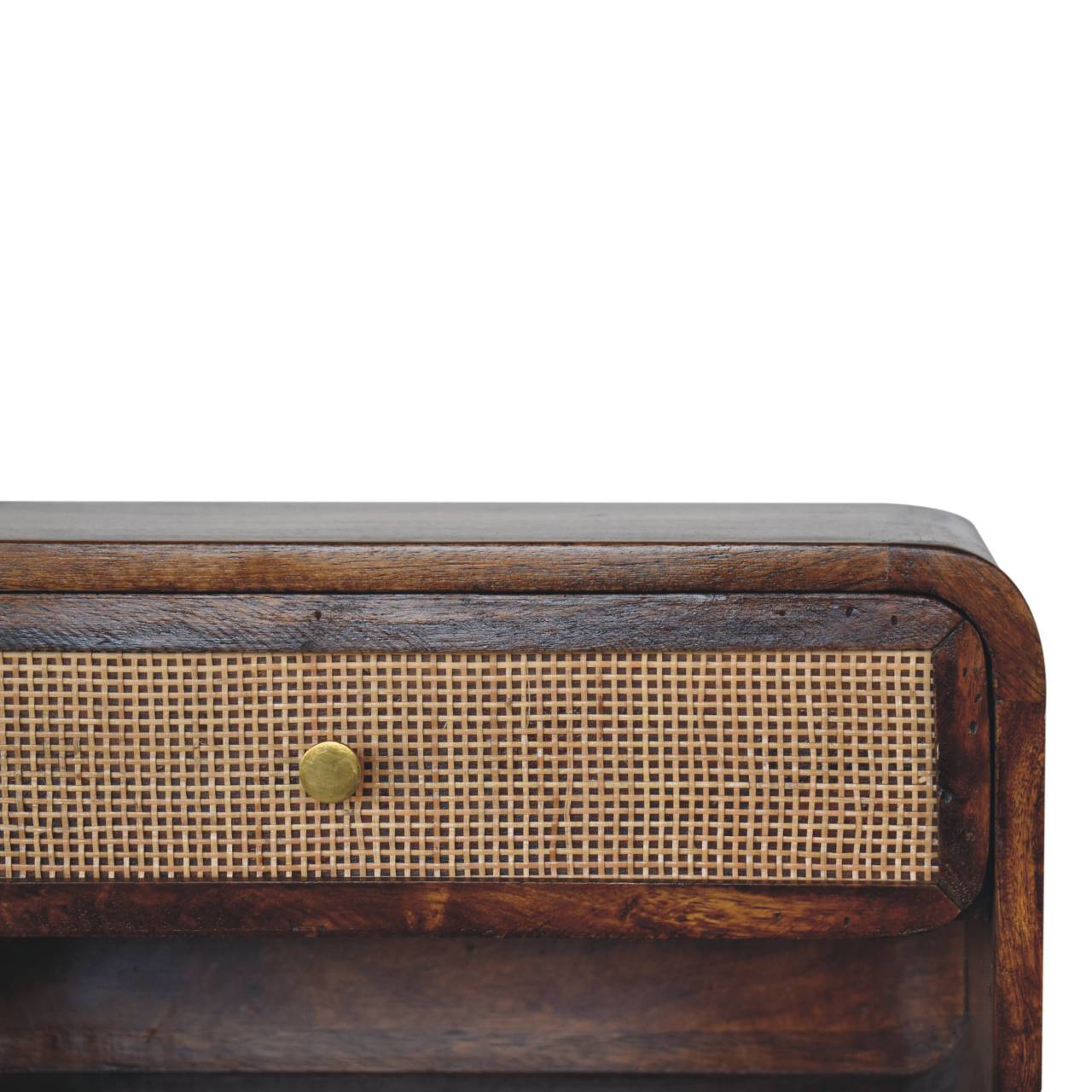 Chestnut Wall Mounted Open Woven Bedside - Image 4