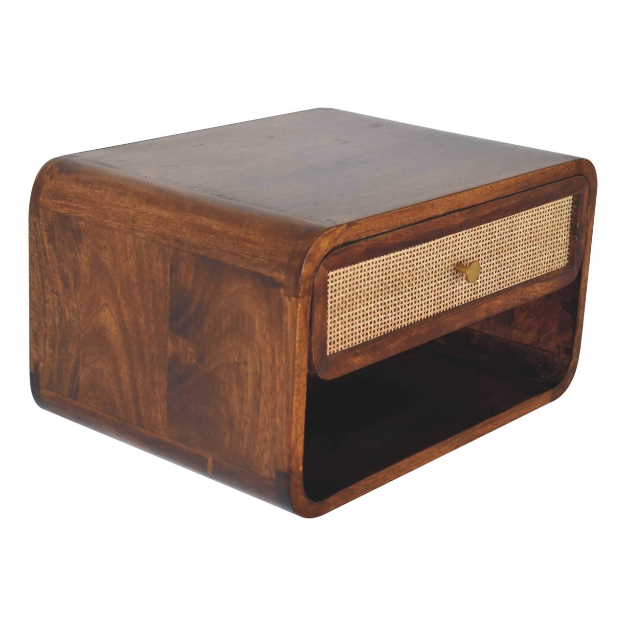 Chestnut Wall Mounted Open Woven Bedside - Image 5