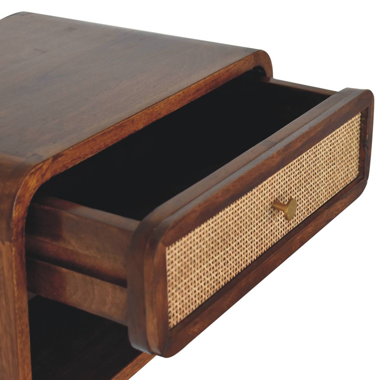 Chestnut Wall Mounted Open Woven Bedside - Image 6