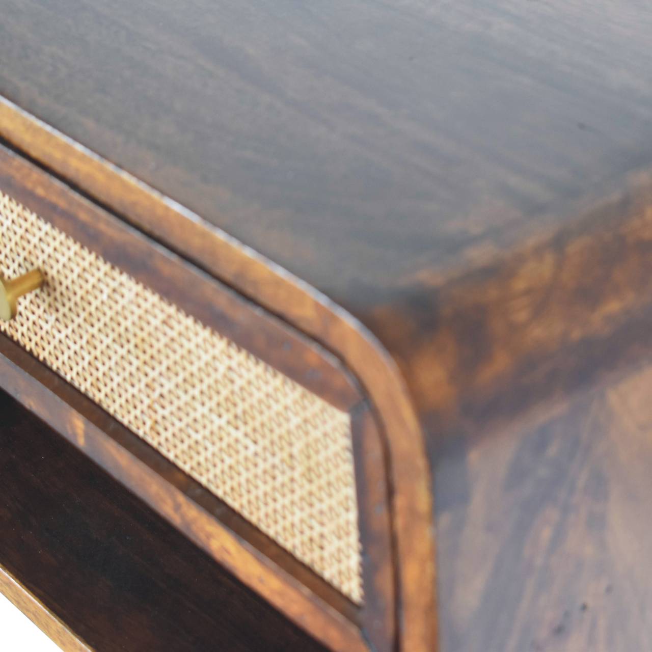 Chestnut Wall Mounted Open Woven Bedside - Image 7
