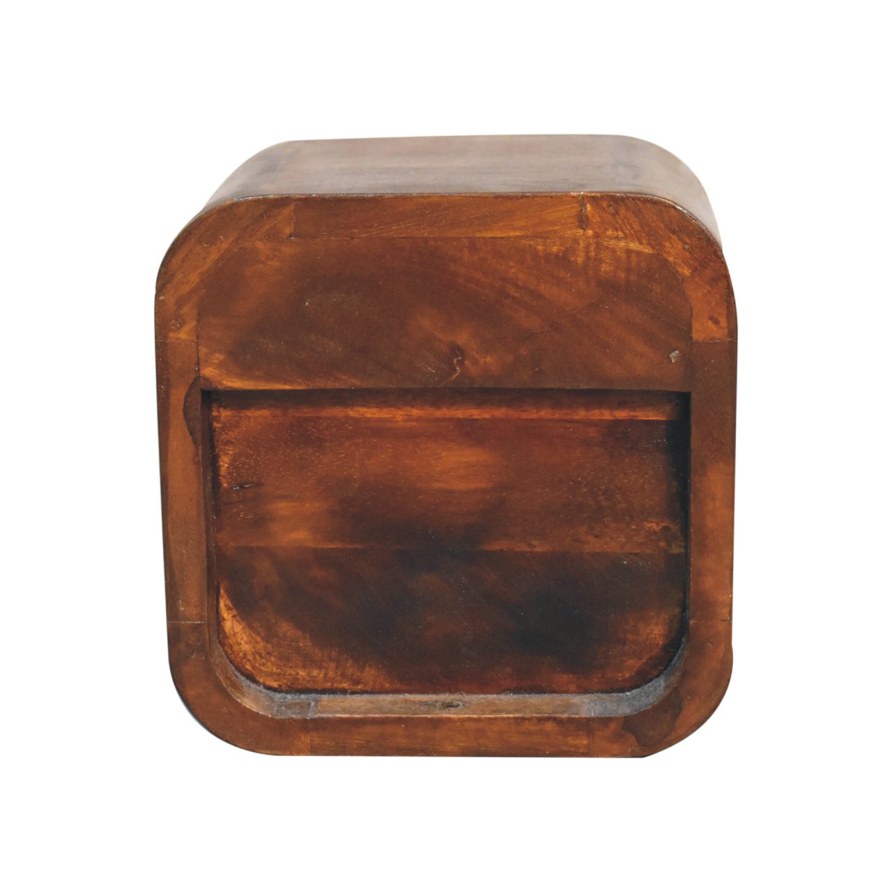 Extra Mini Curved Chestnut Bedside with Open Slot - Image 9