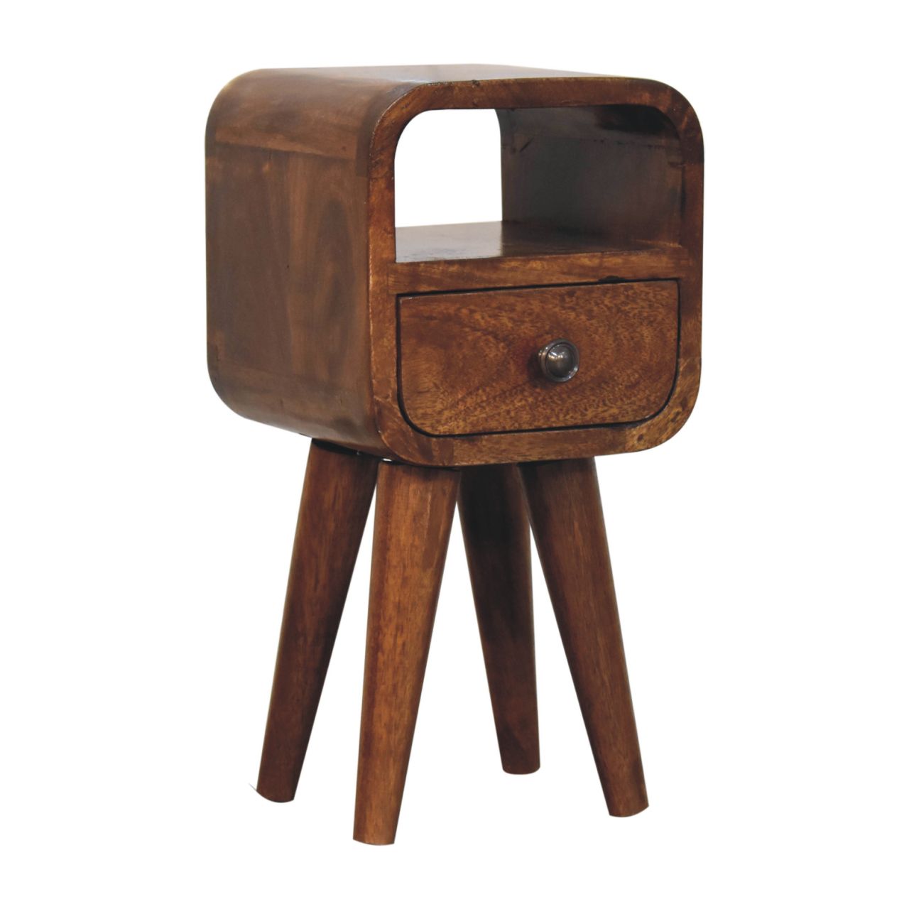 Extra Mini Chestnut Curve Open Slot Bedside - Image 3