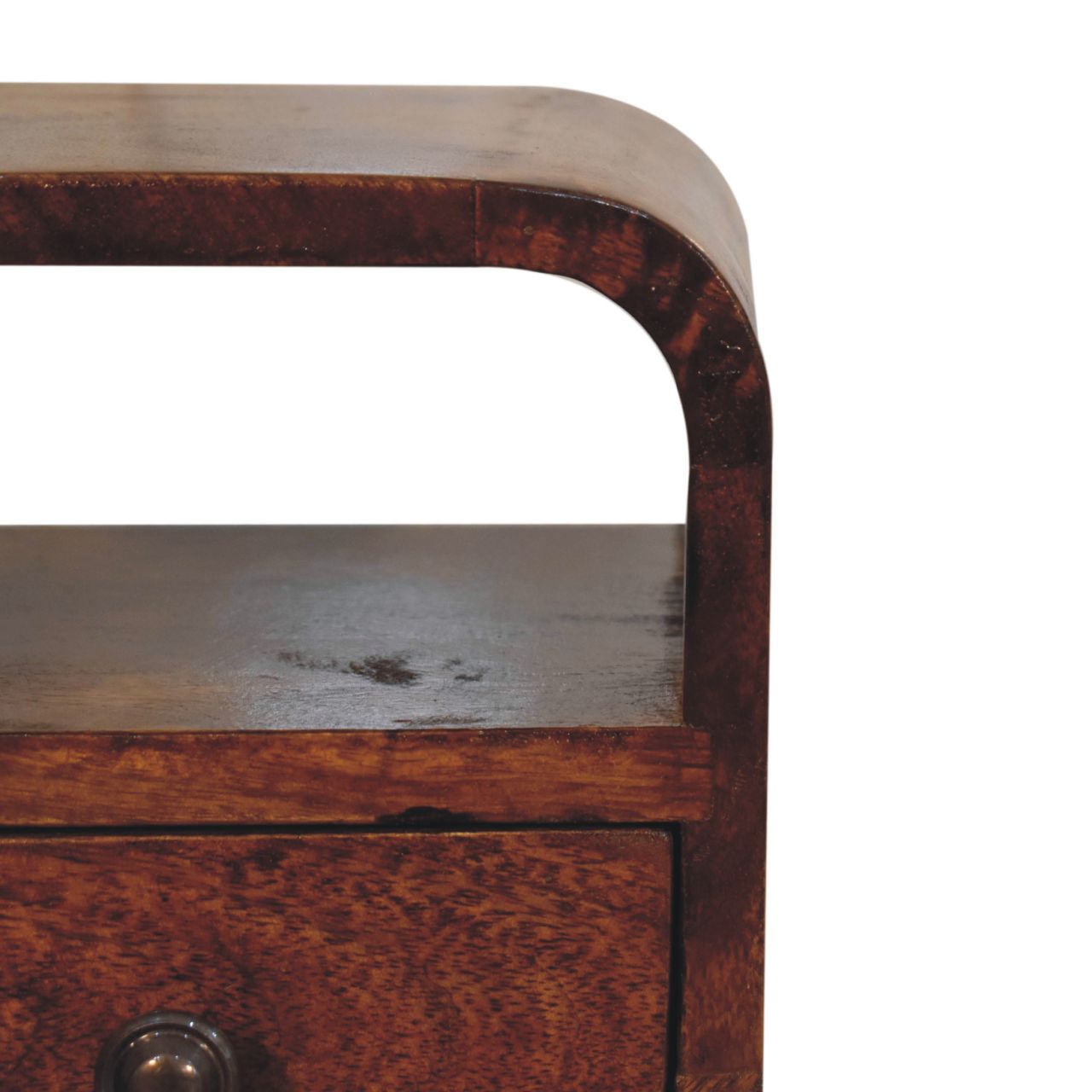 Extra Mini Chestnut Curve Open Slot Bedside - Image 4