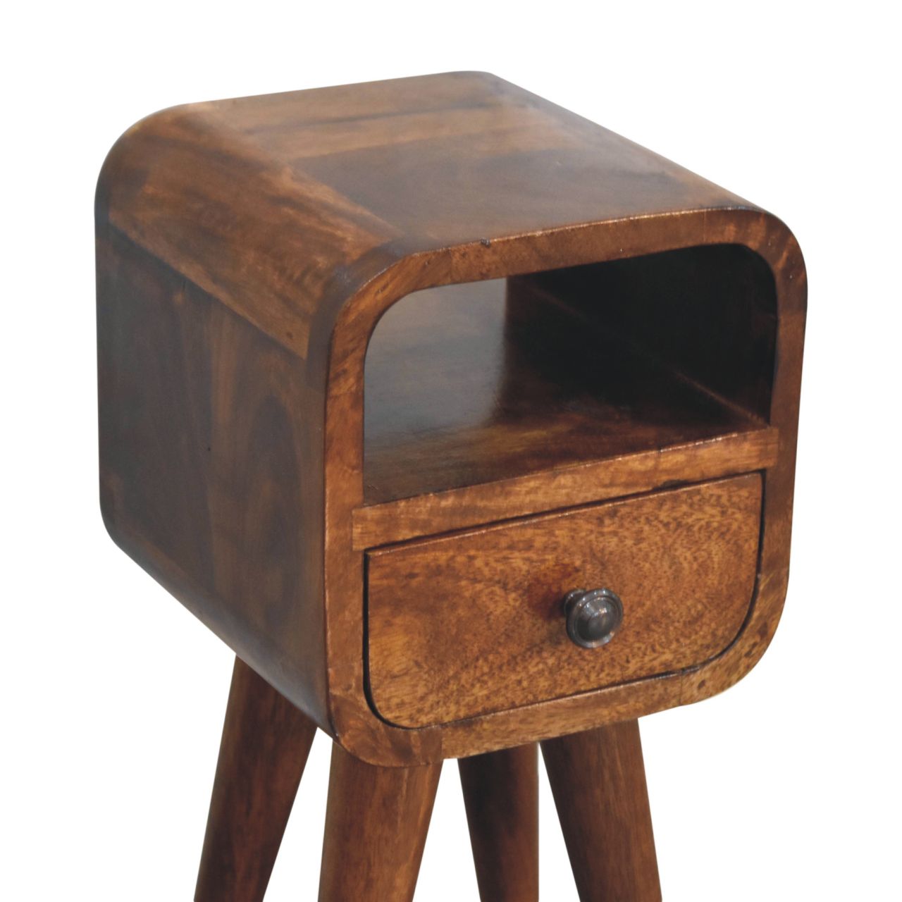 Extra Mini Chestnut Curve Open Slot Bedside - Image 5