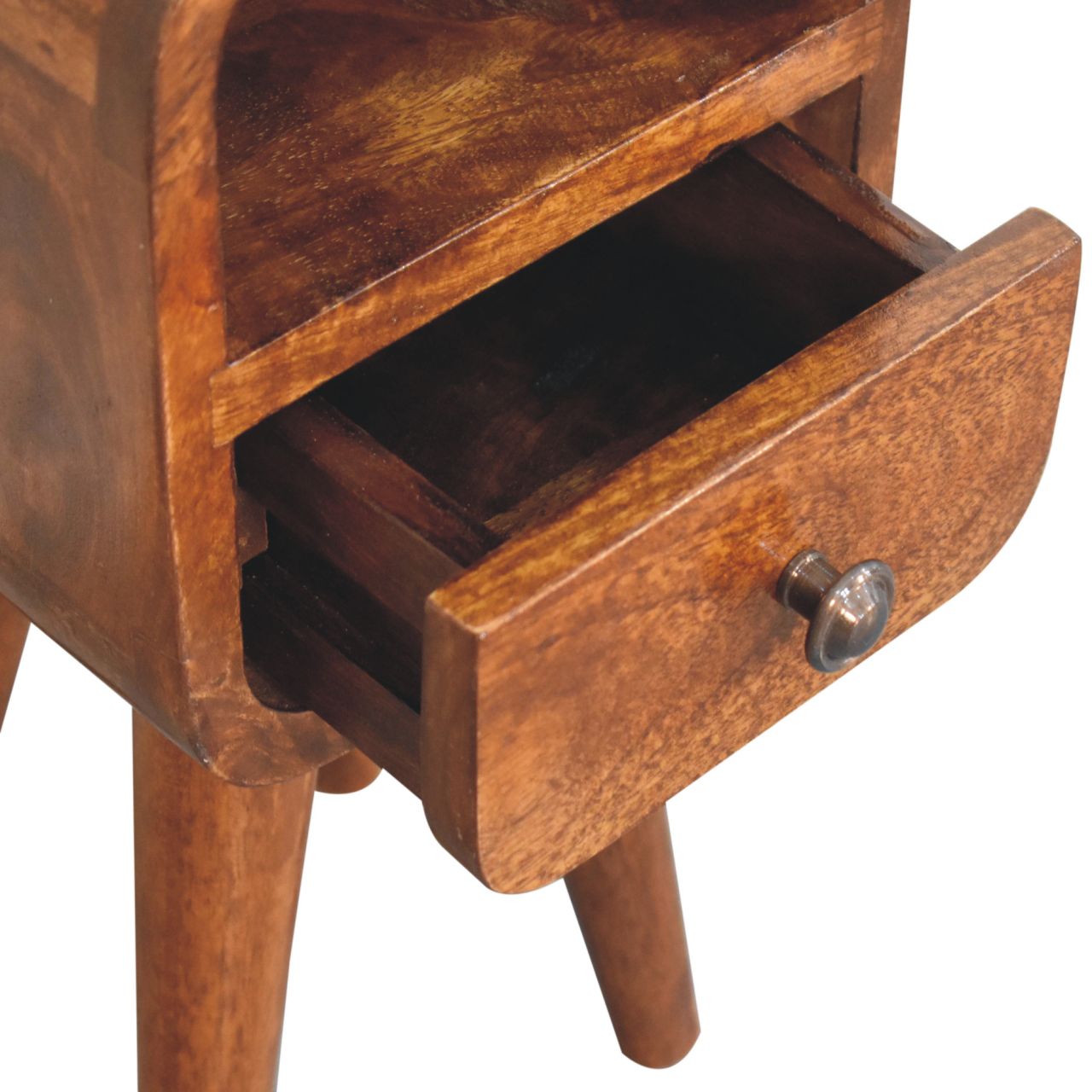 Extra Mini Chestnut Curve Open Slot Bedside - Image 6