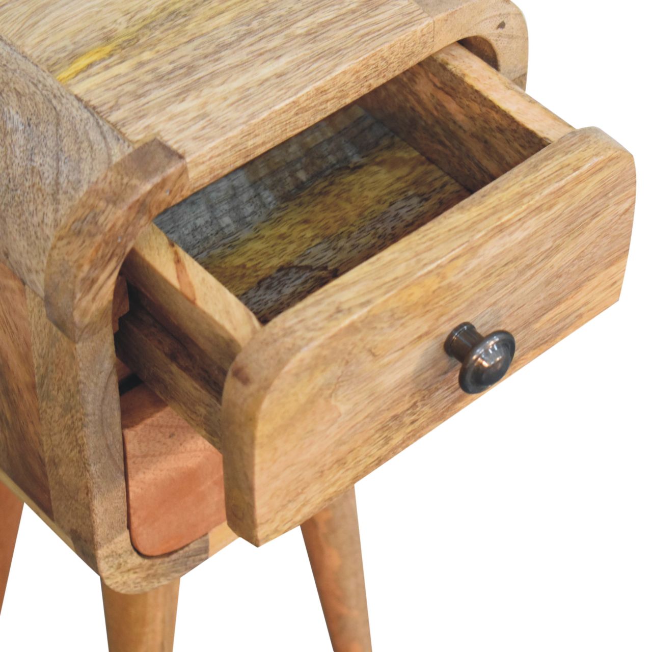 Extra Mini Curved Oak-ish Bedside - Image 6