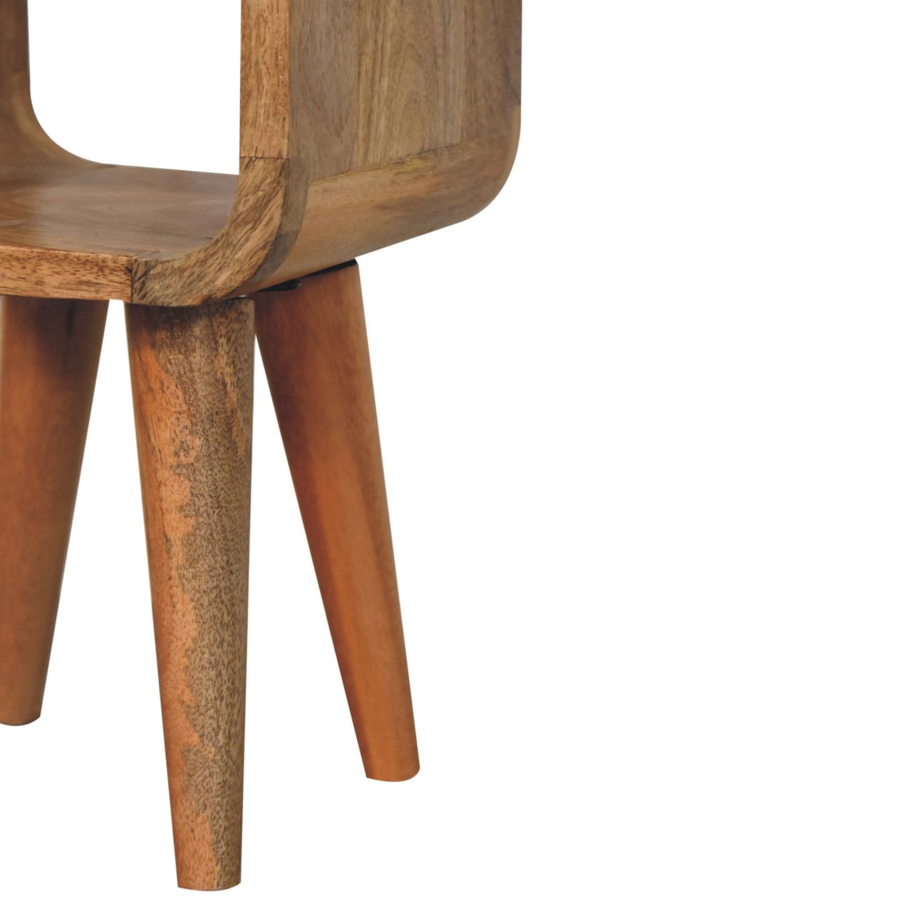 Extra Mini Minimalist Open Curved Oak-ish Bedside - Image 7