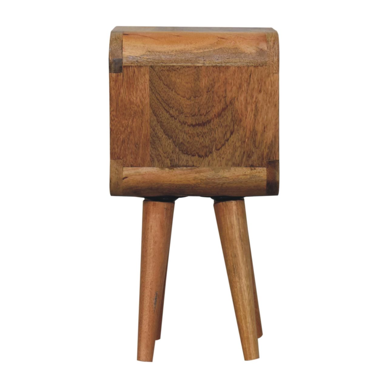 Extra Mini Minimalist Open Curved Oak-ish Bedside - Image 8
