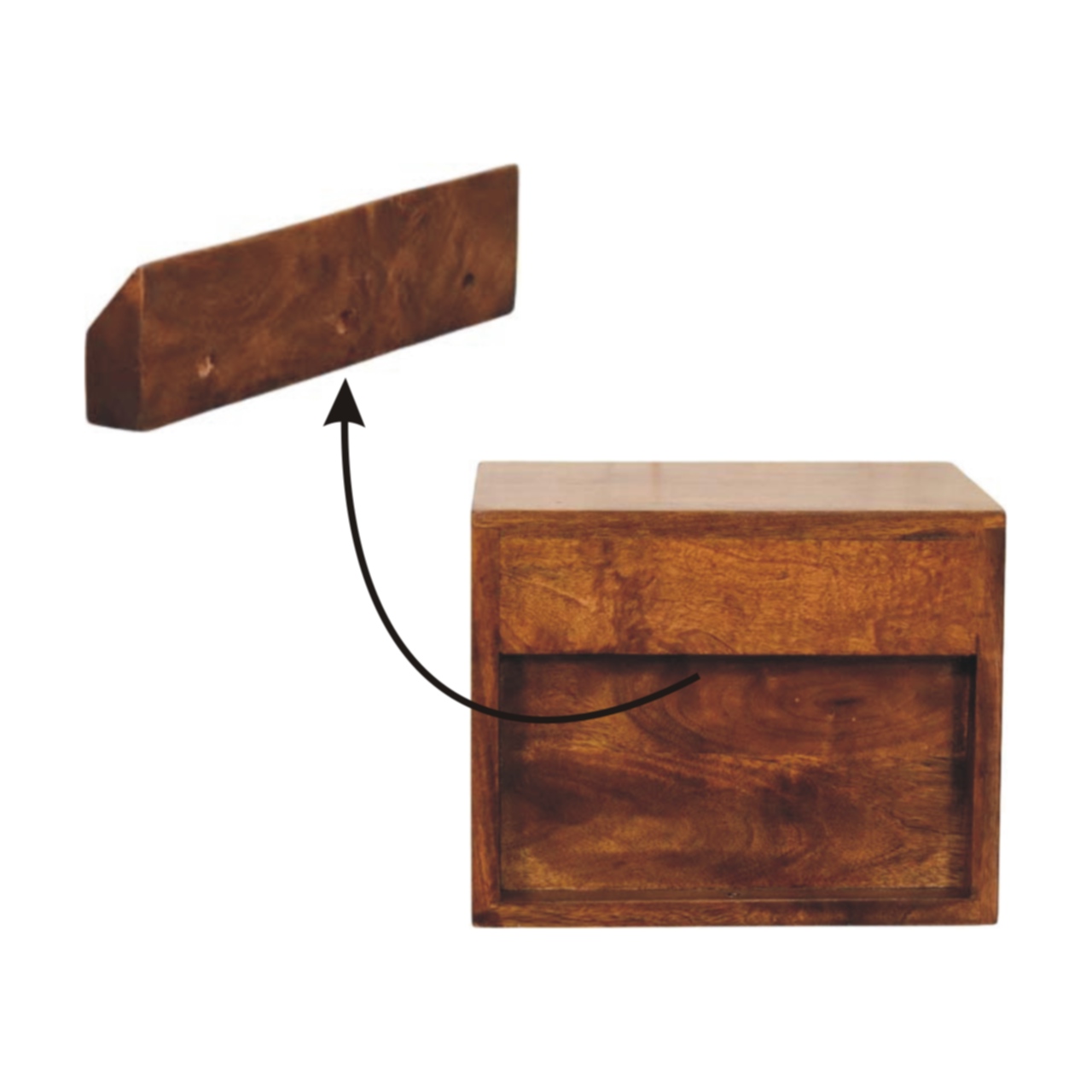 Solis 2-Drawer Chestnut Wall Mounted Nightstand - Image 10
