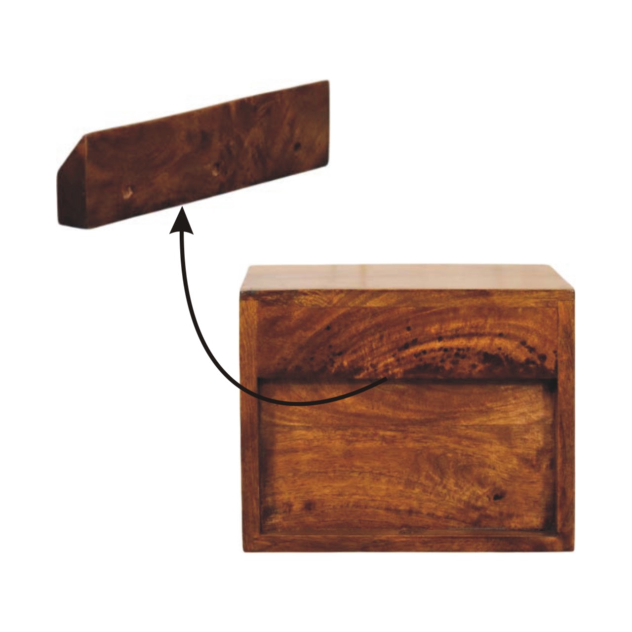 Solis 1-Drawer Chestnut Wall Mounted Nightstand - Image 10
