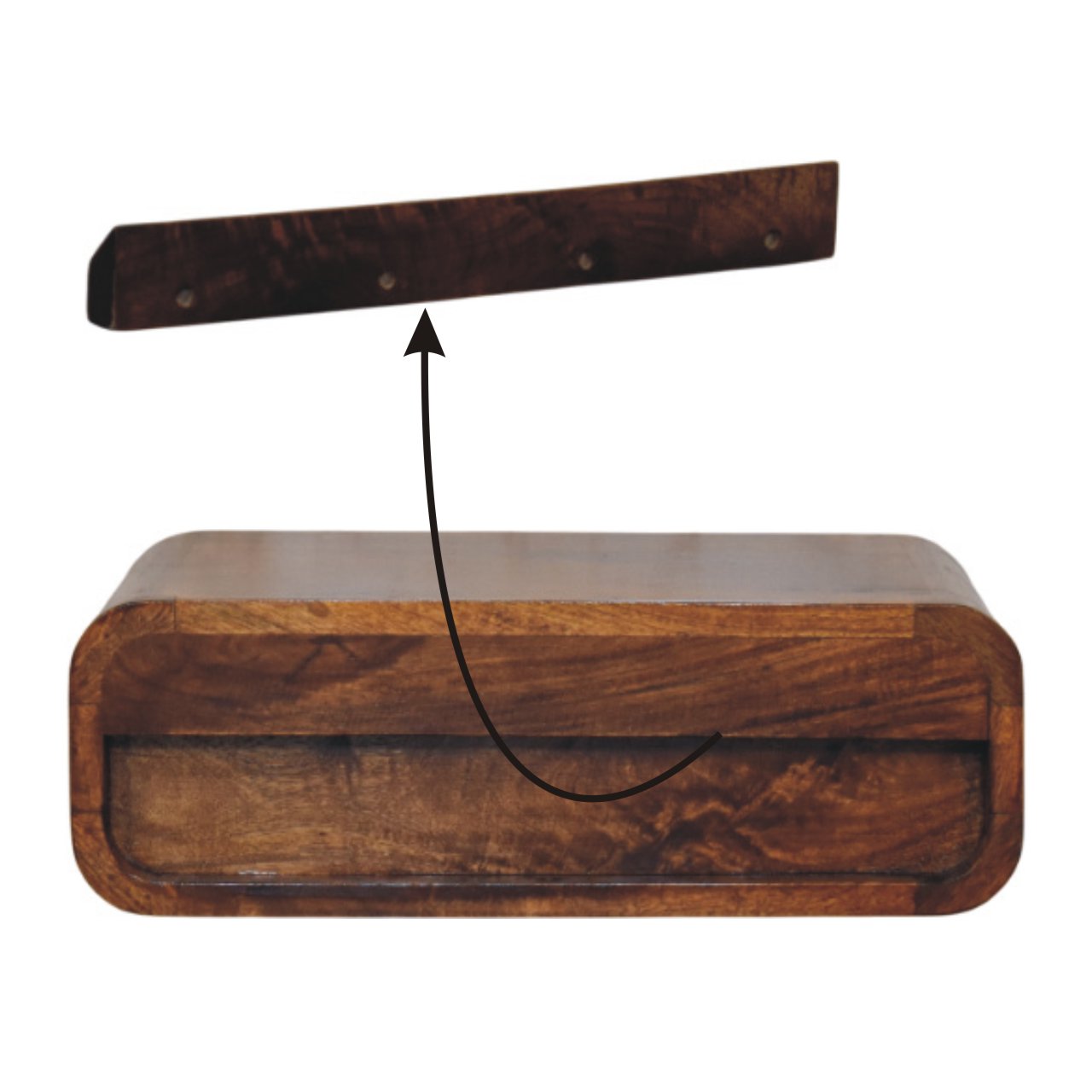 Avora Wall-Mounted Chestnut 1 Drawer Nightstand - Image 9