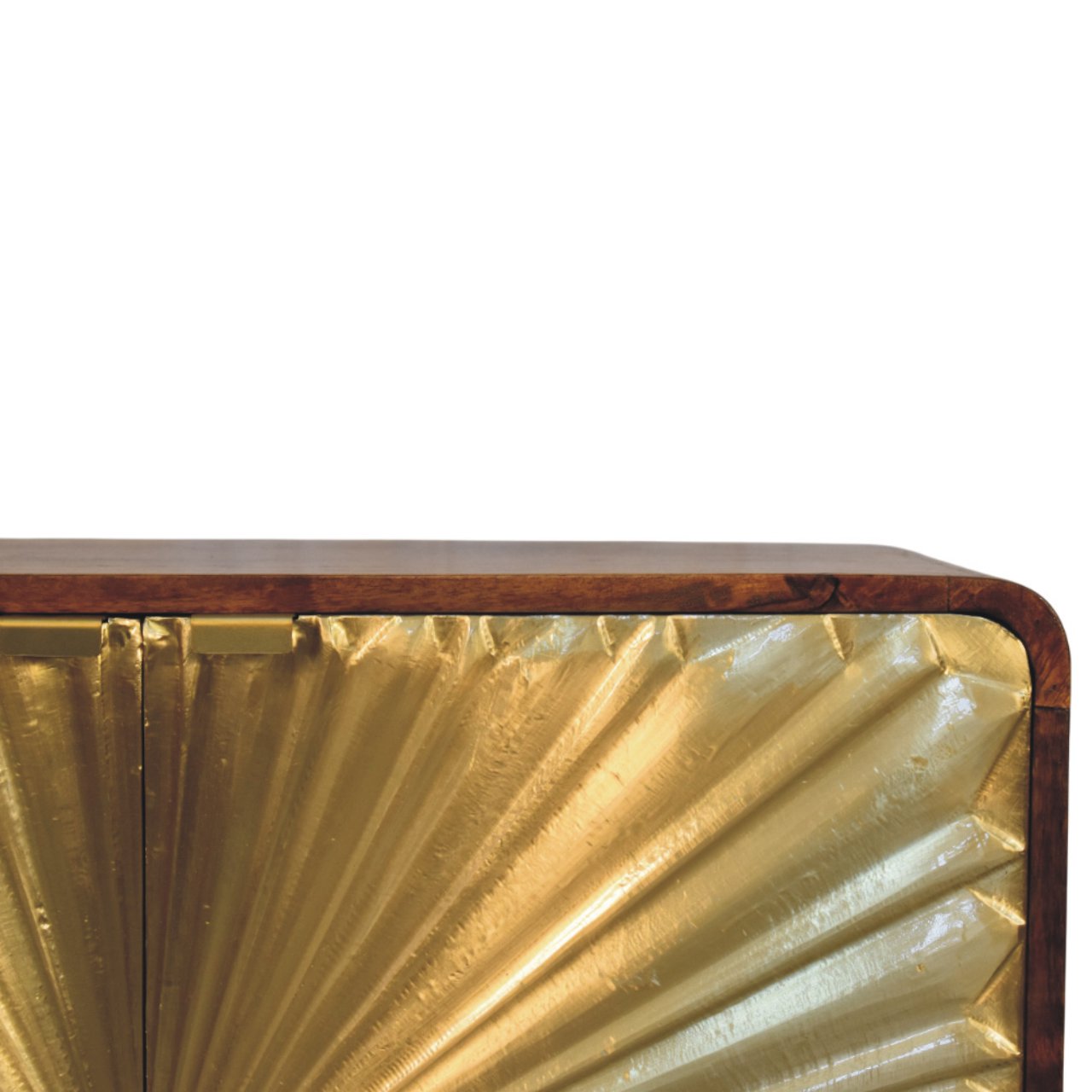 Avora Brass Embossed 2 Door Chestnut Cabinet - Image 3