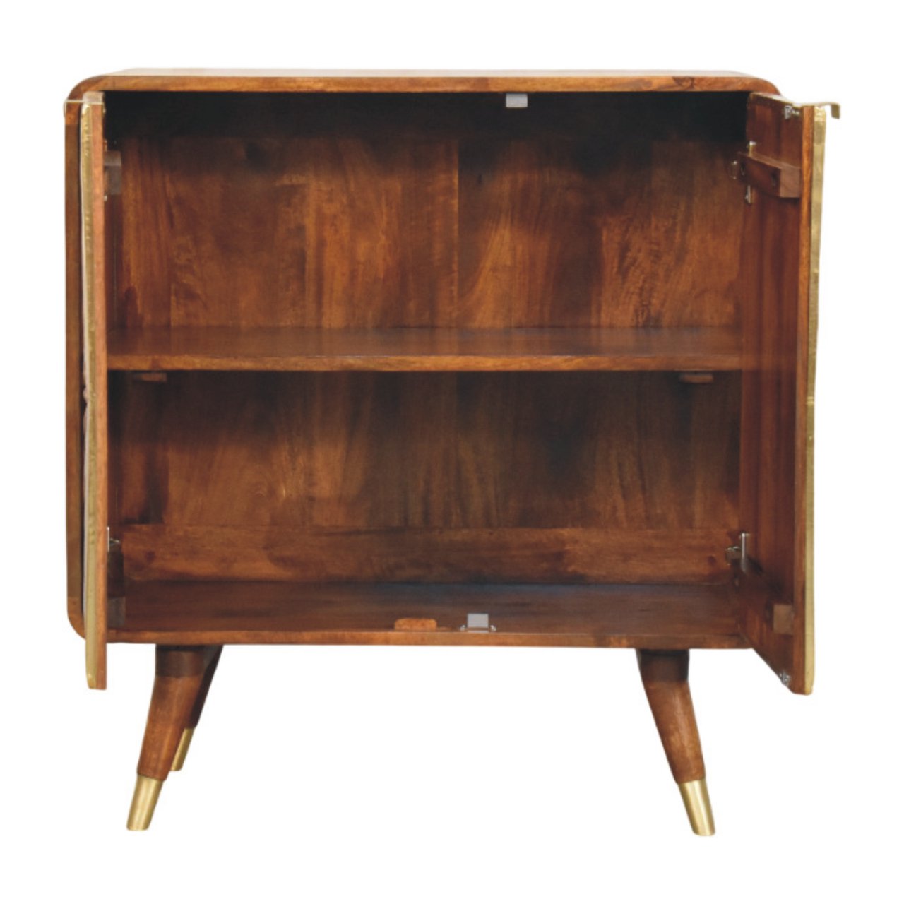 Avora Brass Embossed 2 Door Chestnut Cabinet - Image 5