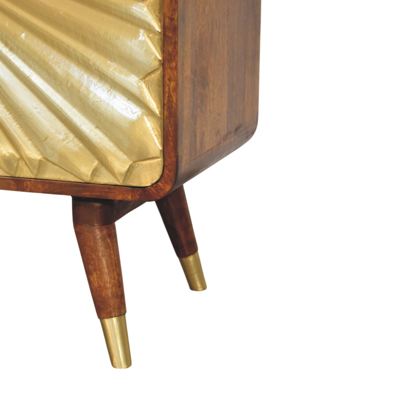 Avora Brass Embossed 2 Door Chestnut Cabinet - Image 6